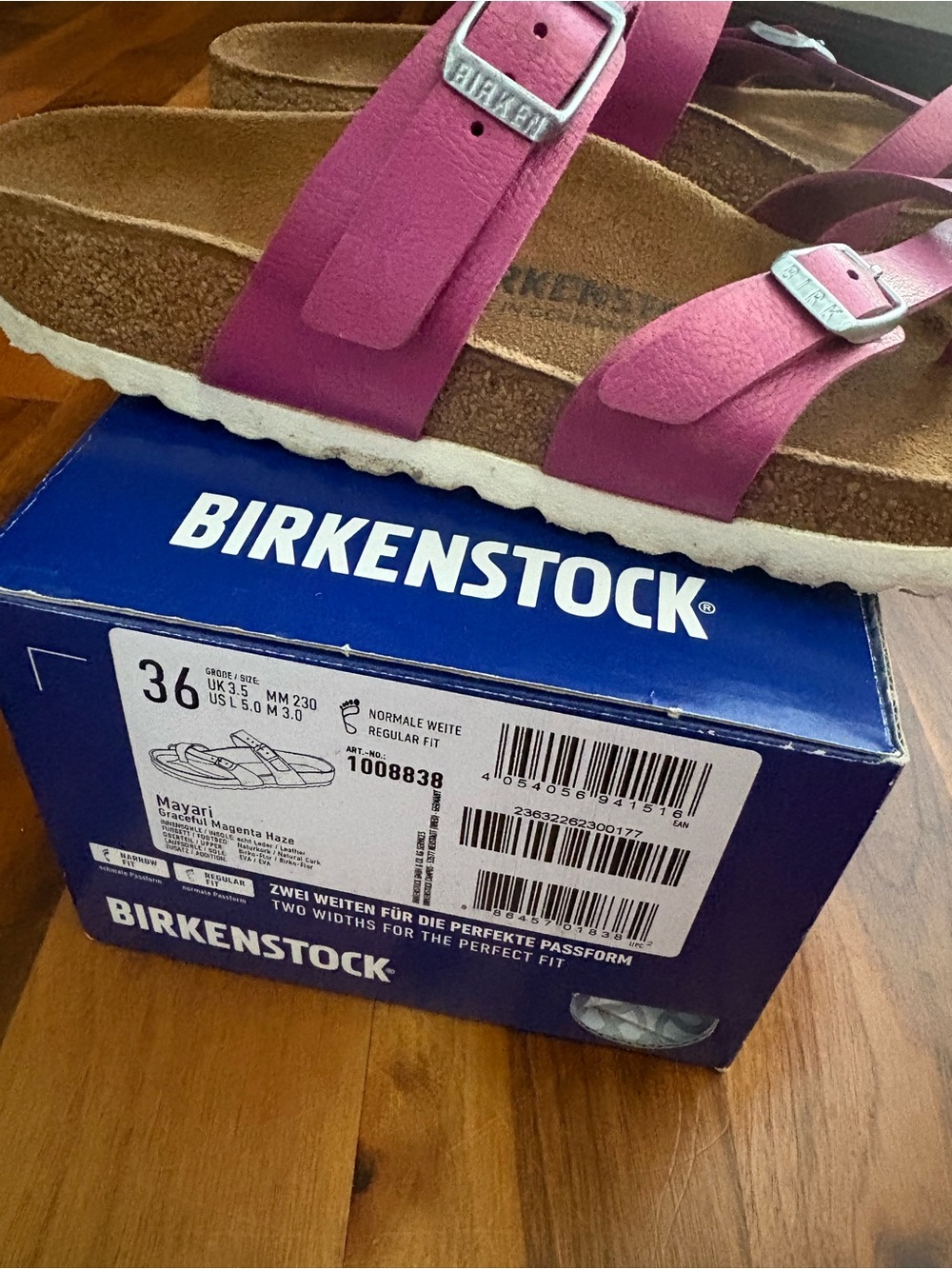 Birkenstock Women’s Fuchsia Multi-Strap Cork Sandals - Picture 4 of 14